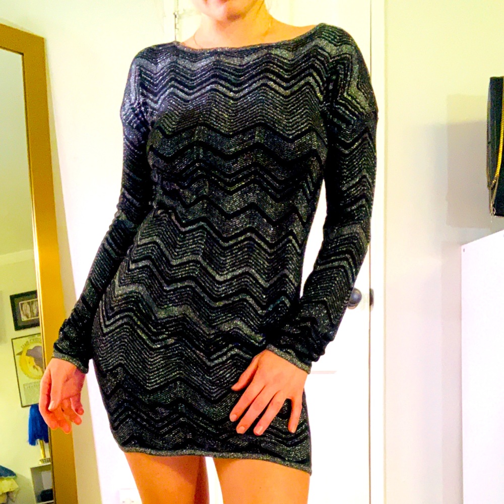 Black and silver sparkle mini